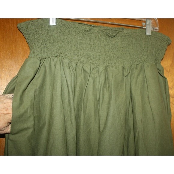 TheMogan High Rise Smocked Elastic Waistband Pull Up Wide Leg Lounge Pants Sz 3X - Picture 10 of 11